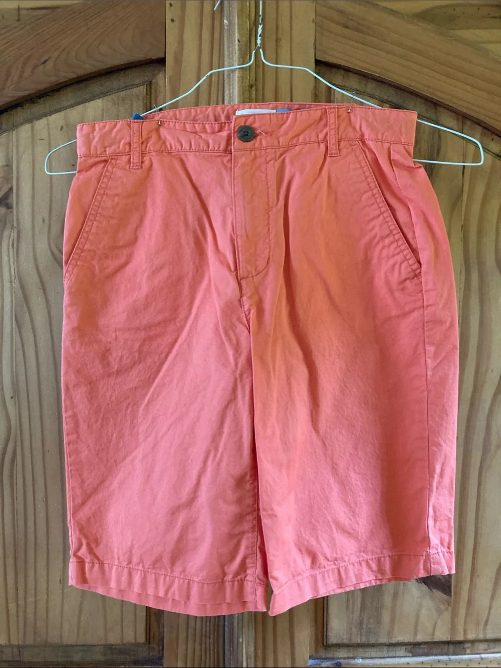 Boys Old Navy orange long chino shorts size 14
